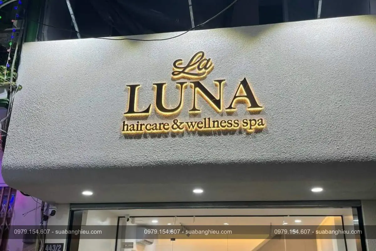 Bảng Hiệu Chữ Nổi Đèn LED Luna Spa