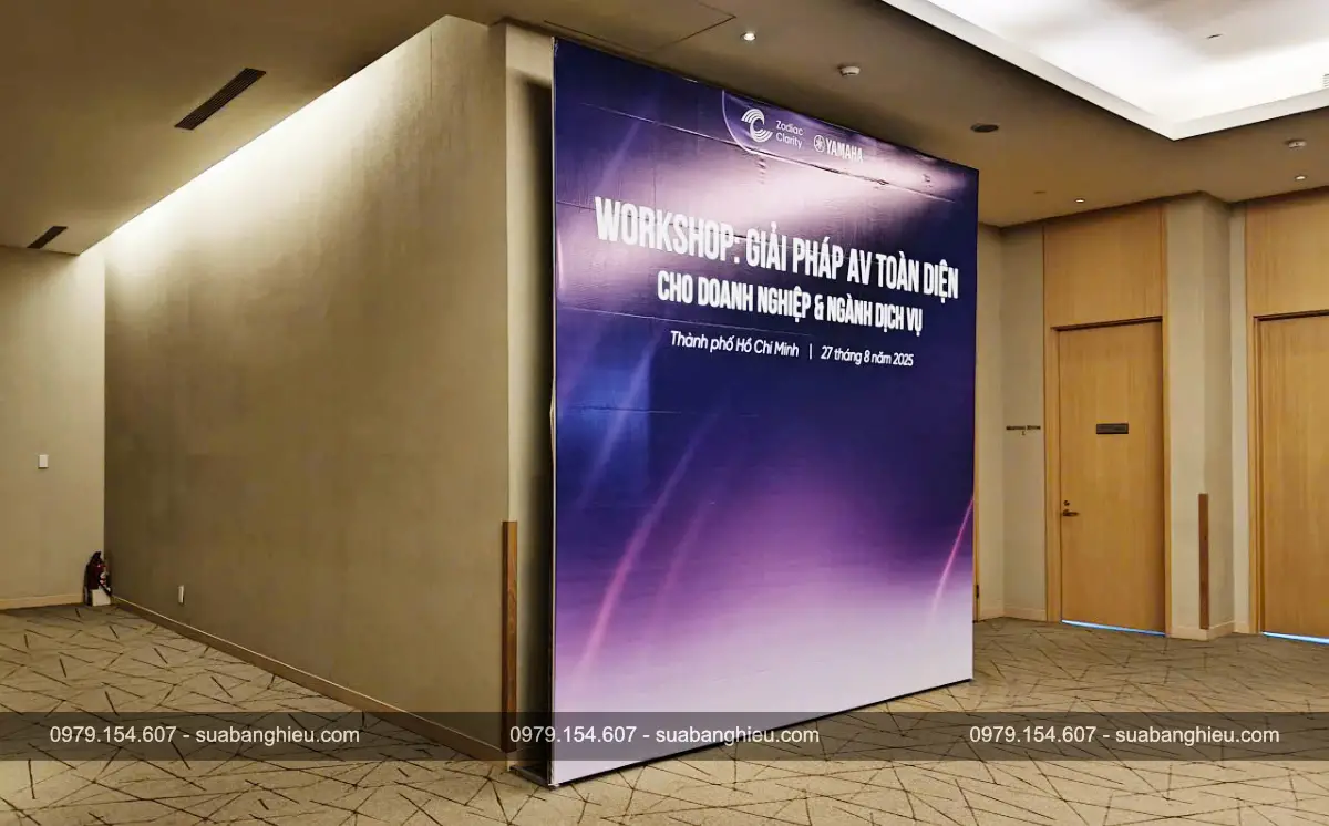 Backdrop Bạt Hiflex Sự Kiện Workshop Tại Khách Sạn Nikko Saigon