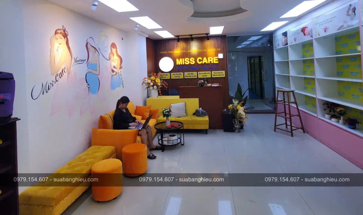 Bảng Hiệu backdrop Lễ Tân Tại Miss Care