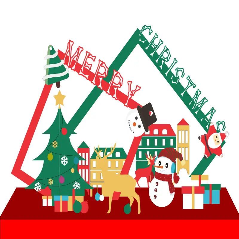 Mẫu Thiết Kế Maket Backdrop Giáng Sinh M212