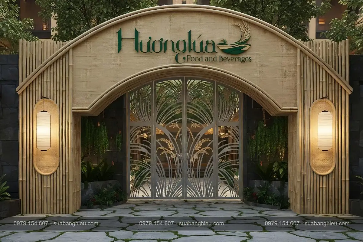 Bảng Hiệu Meca Chữ Nổi Hương Lúa Food And Beverages