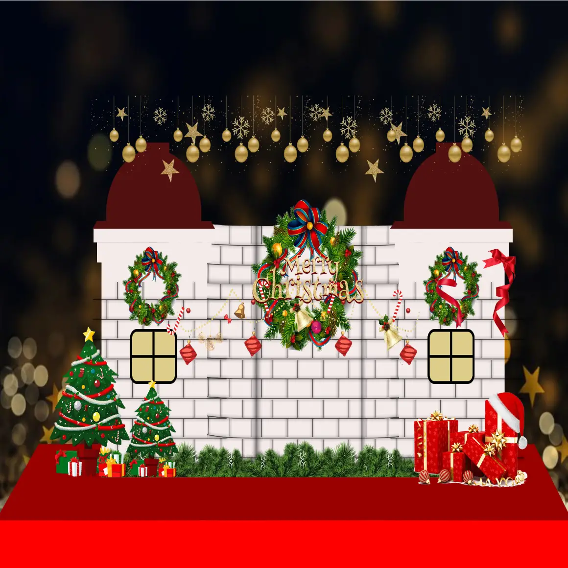 Mẫu Thiết Kế Backdrop Giáng Sinh M193