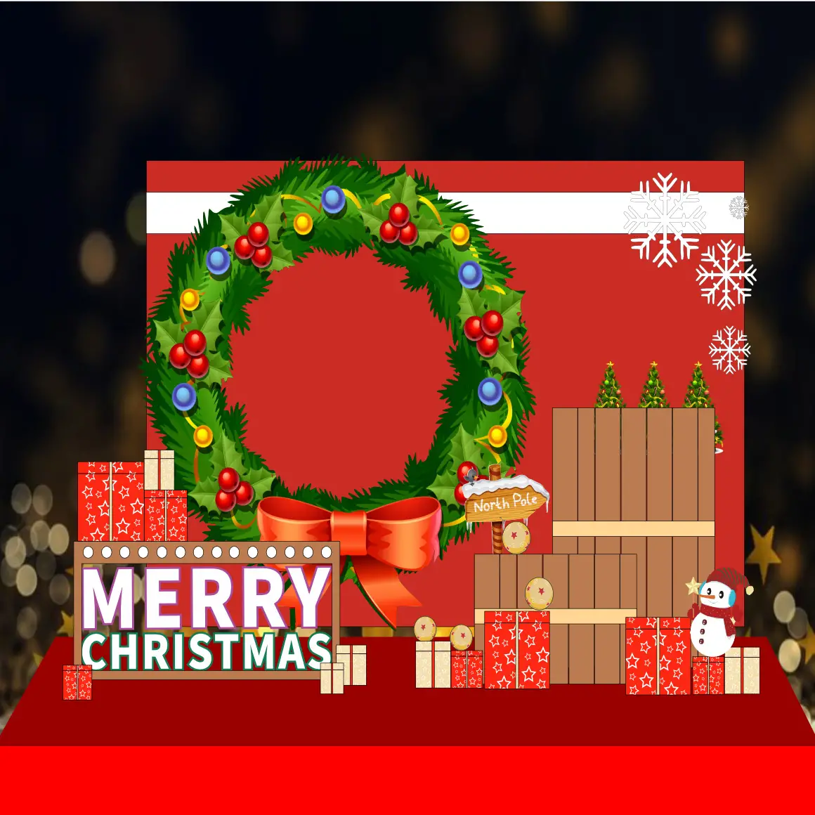 Mẫu Thiết Kế Backdrop Giáng Sinh M205