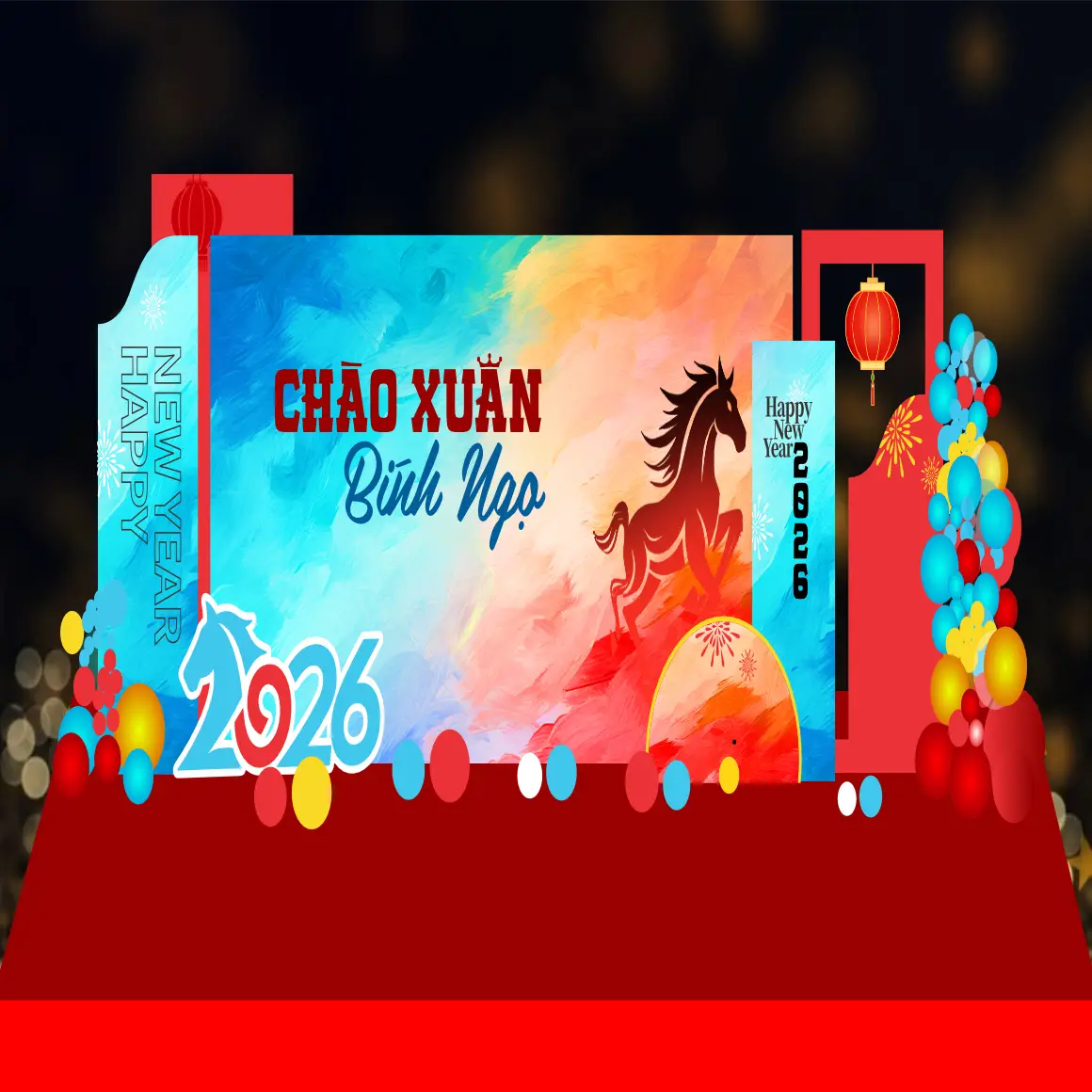 Mẫu Thiết Kế Backdrop Năm Mới F08