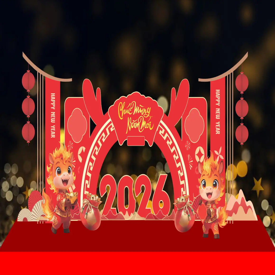 Mẫu Thiết Kế Backdrop Năm Mới F11