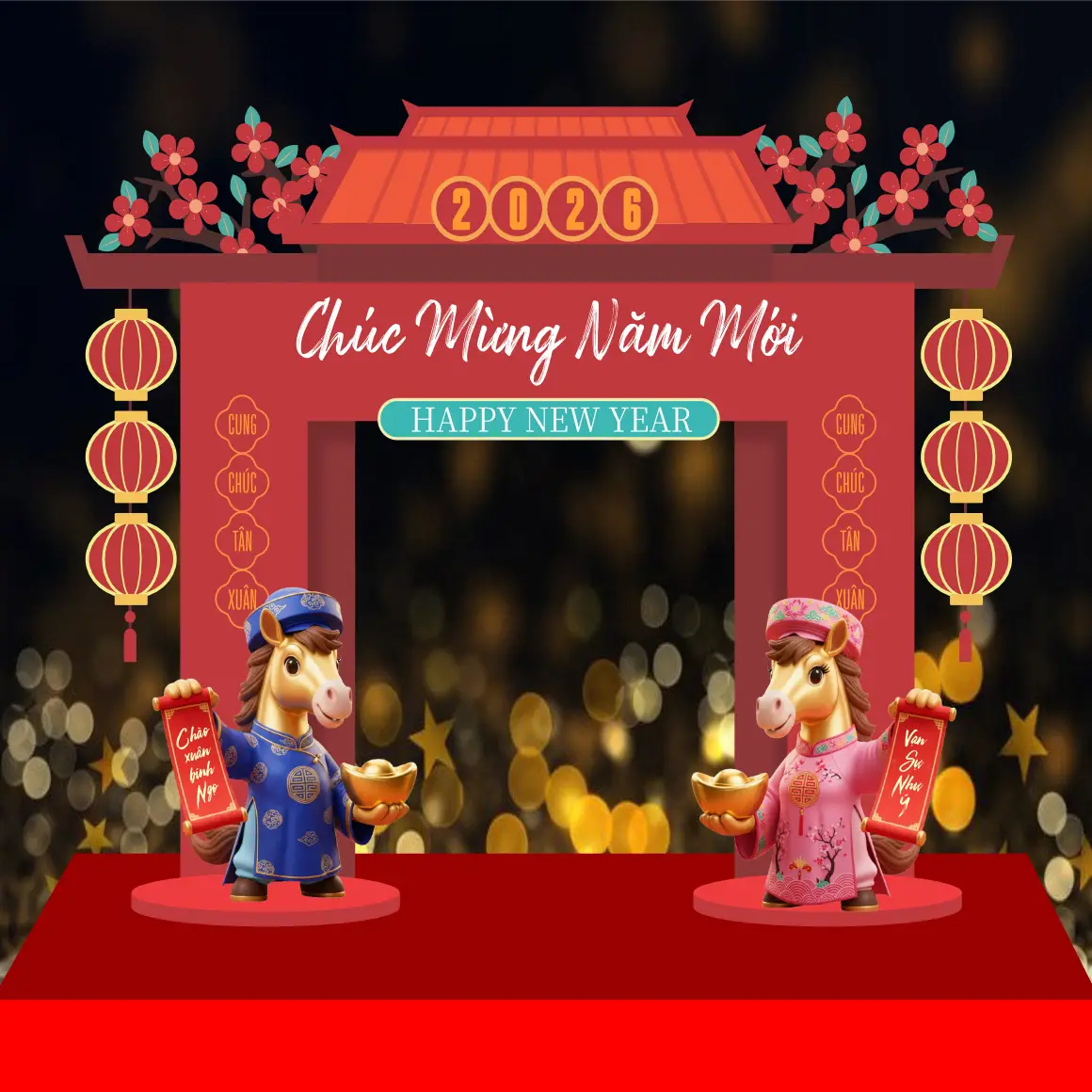 Mẫu Thiết Kế Backdrop Năm Mới F13