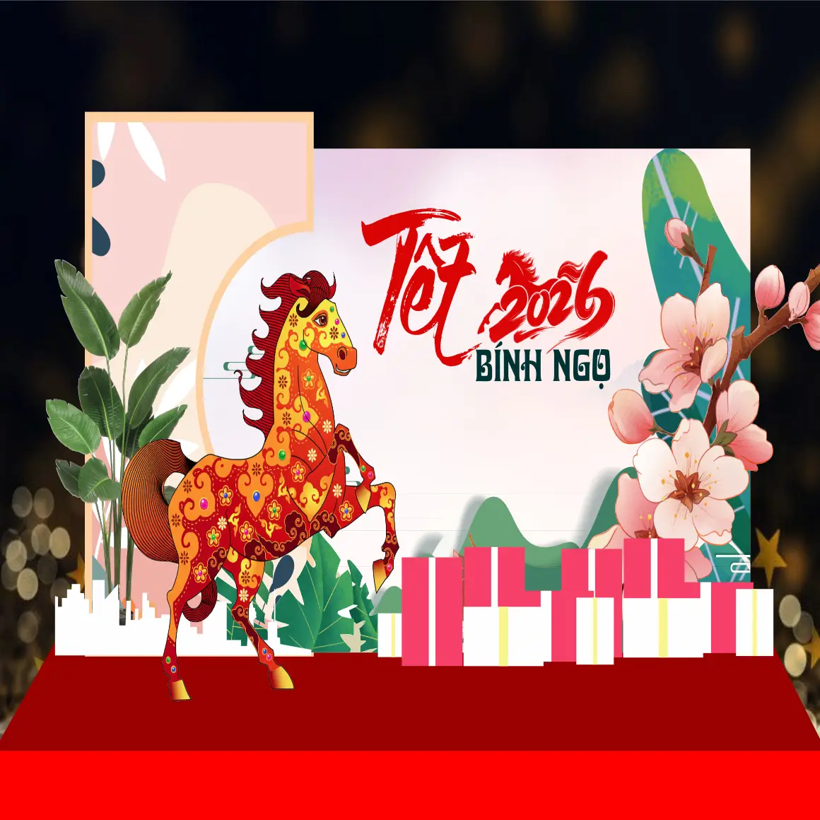 Mẫu Thiết Kế Backdrop Năm Mới F16