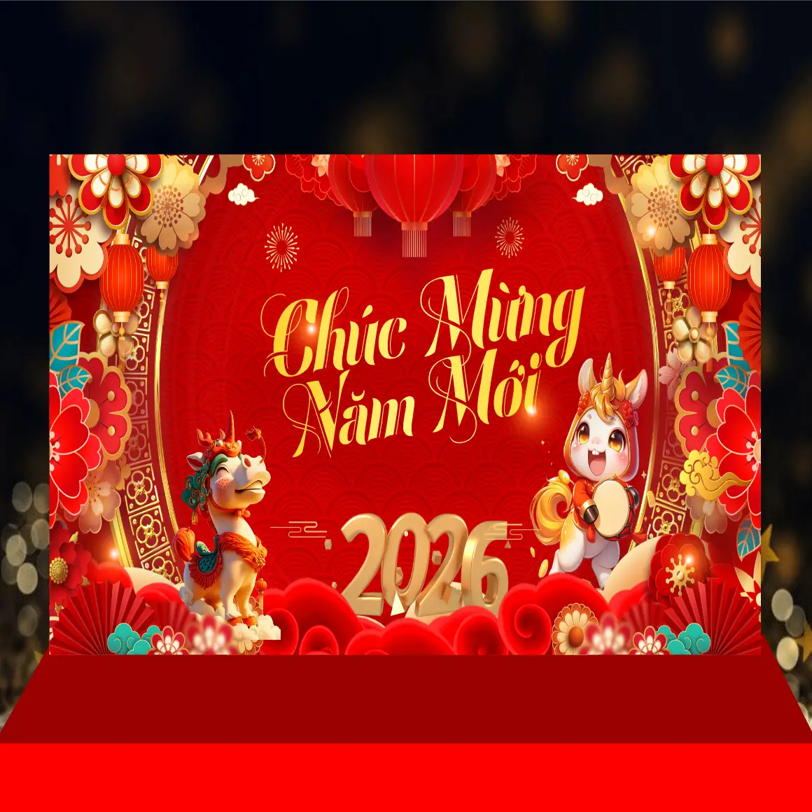Mẫu Thiết Kế Backdrop Năm Mới H04