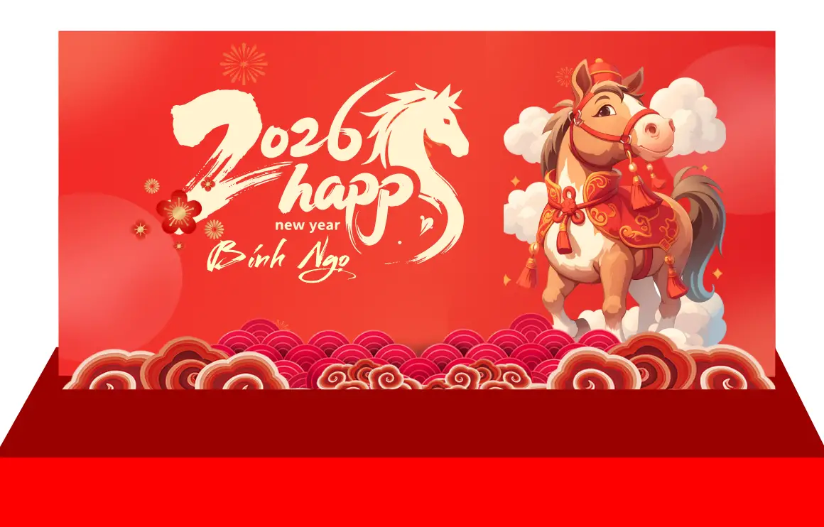 Mẫu Thiết Kế Maket Backdrop Năm Mới H08