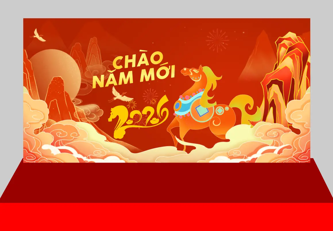 Mẫu Thiết Kế Maket Backdrop Năm Mới H10