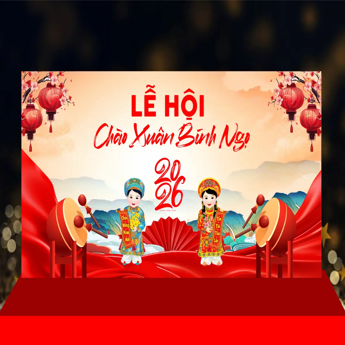 Mẫu Thiết Kế Backdrop Năm Mới H11