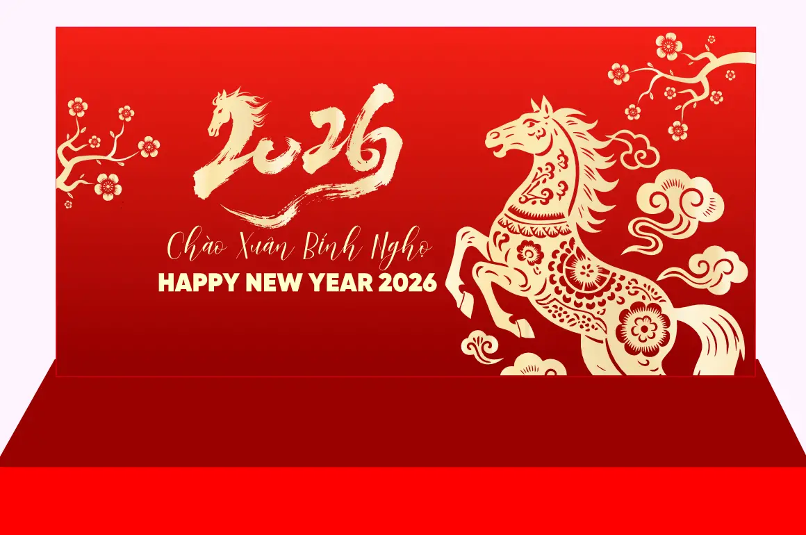 Mẫu Thiết Kế Maket Backdrop Năm Mới H12