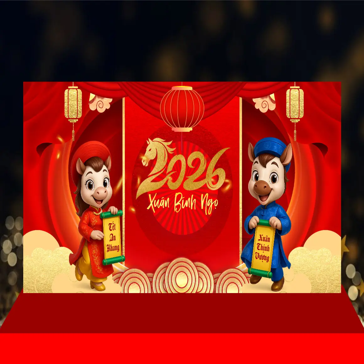 Mẫu Thiết Kế Backdrop Năm Mới H13