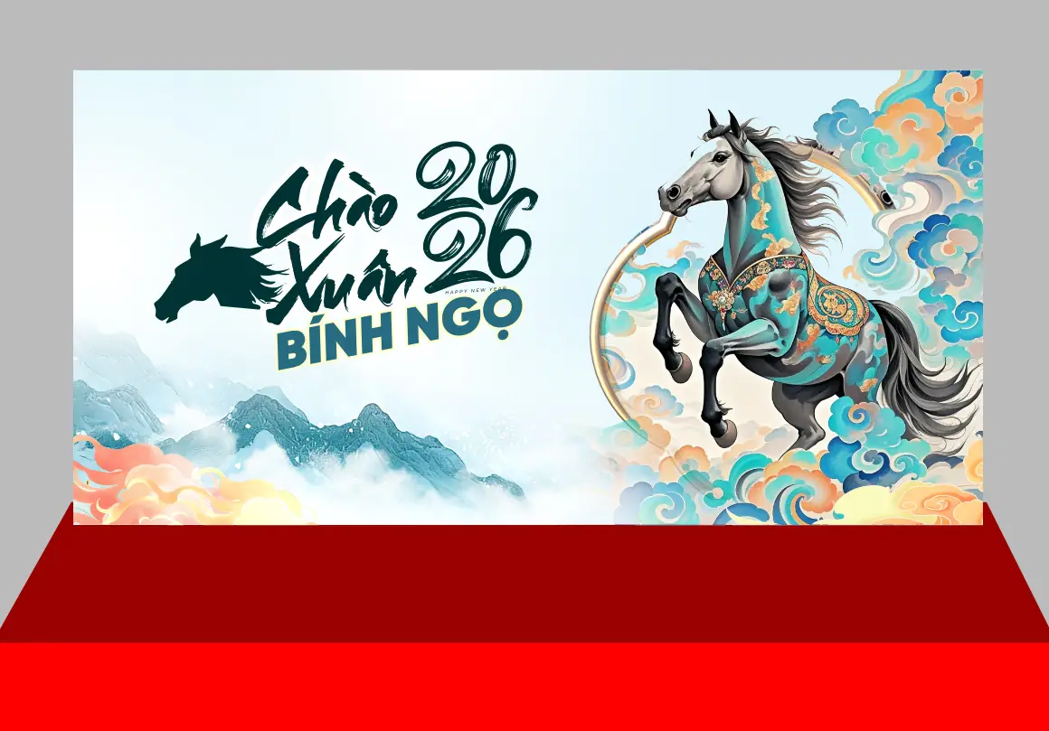 Mẫu Thiết Kế Maket Backdrop Năm Mới H15