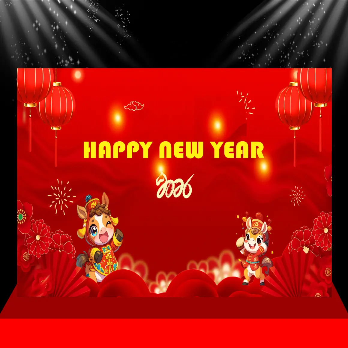 Mẫu Thiết Kế Backdrop Năm Mới M221