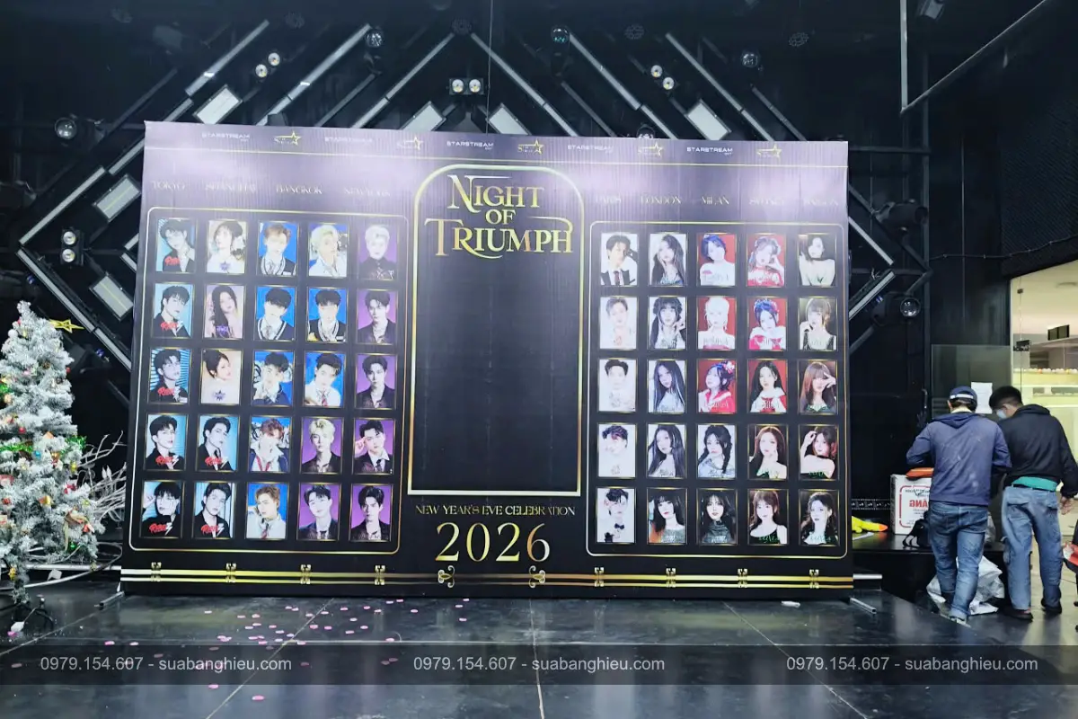 Backdrop Bạt Hiflex Sự Kiện Night Of Triumph New Year's Eve Celebration