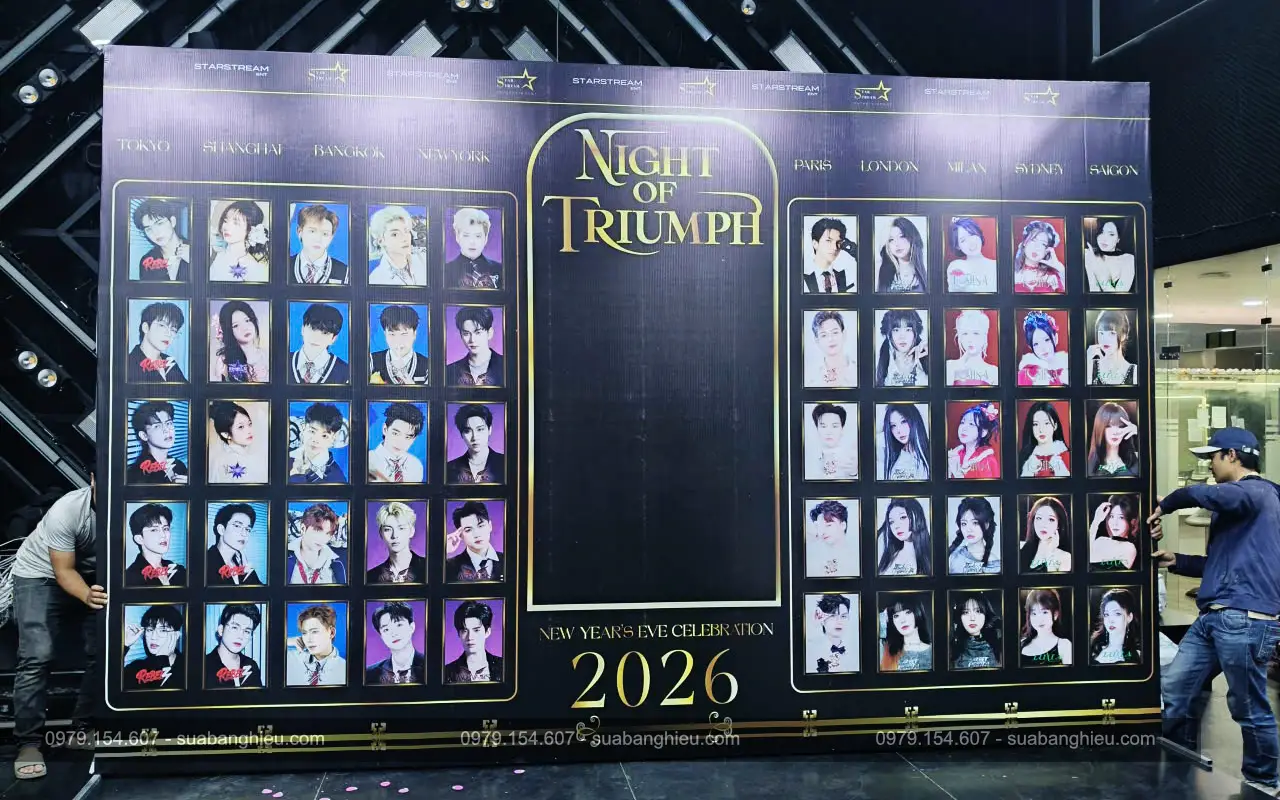 Backdrop Bạt Hiflex Sự Kiện Night Of Triumph New Year's Eve Celebration