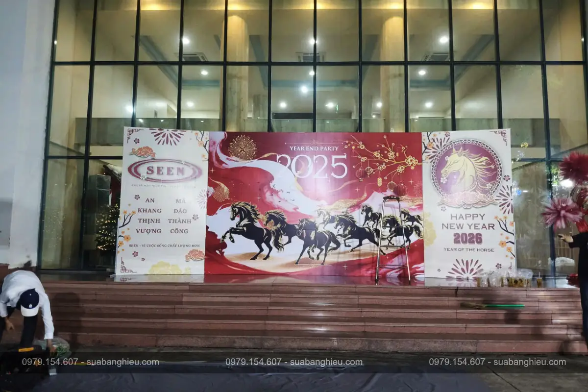 Backdrop Hiflex Sự Kiện Year End Party 2025 Tại Công Ty TNHH Seen Miền Nam