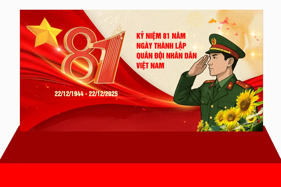 Mẫu Thiết Kế Backdrop Kỷ Niệm Ngày Thành Lập Quân Đội Nhân Dân Việt Nam H101