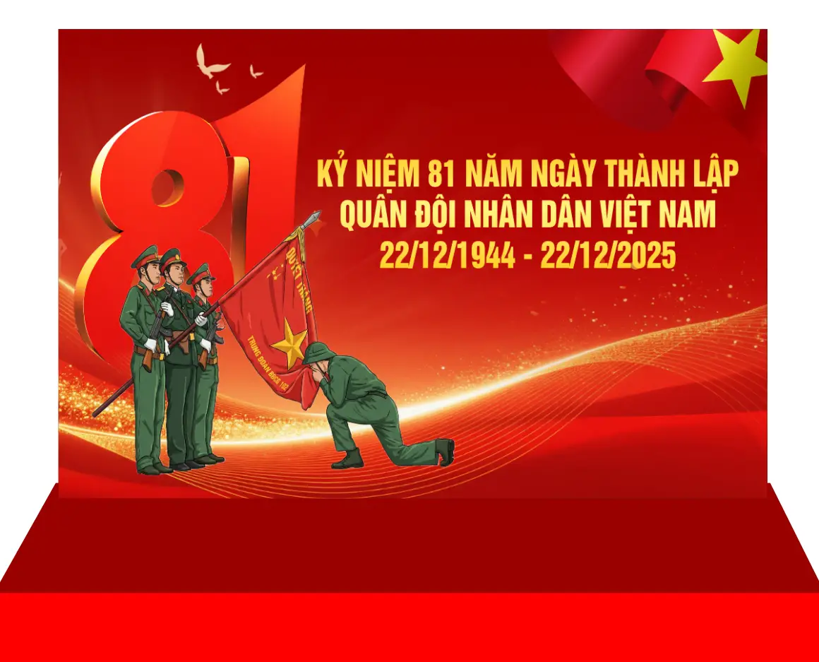Mẫu Thiết Kế Backdrop Kỷ Niệm Ngày Thành Lập Quân Đội Nhân Dân Việt Nam H102