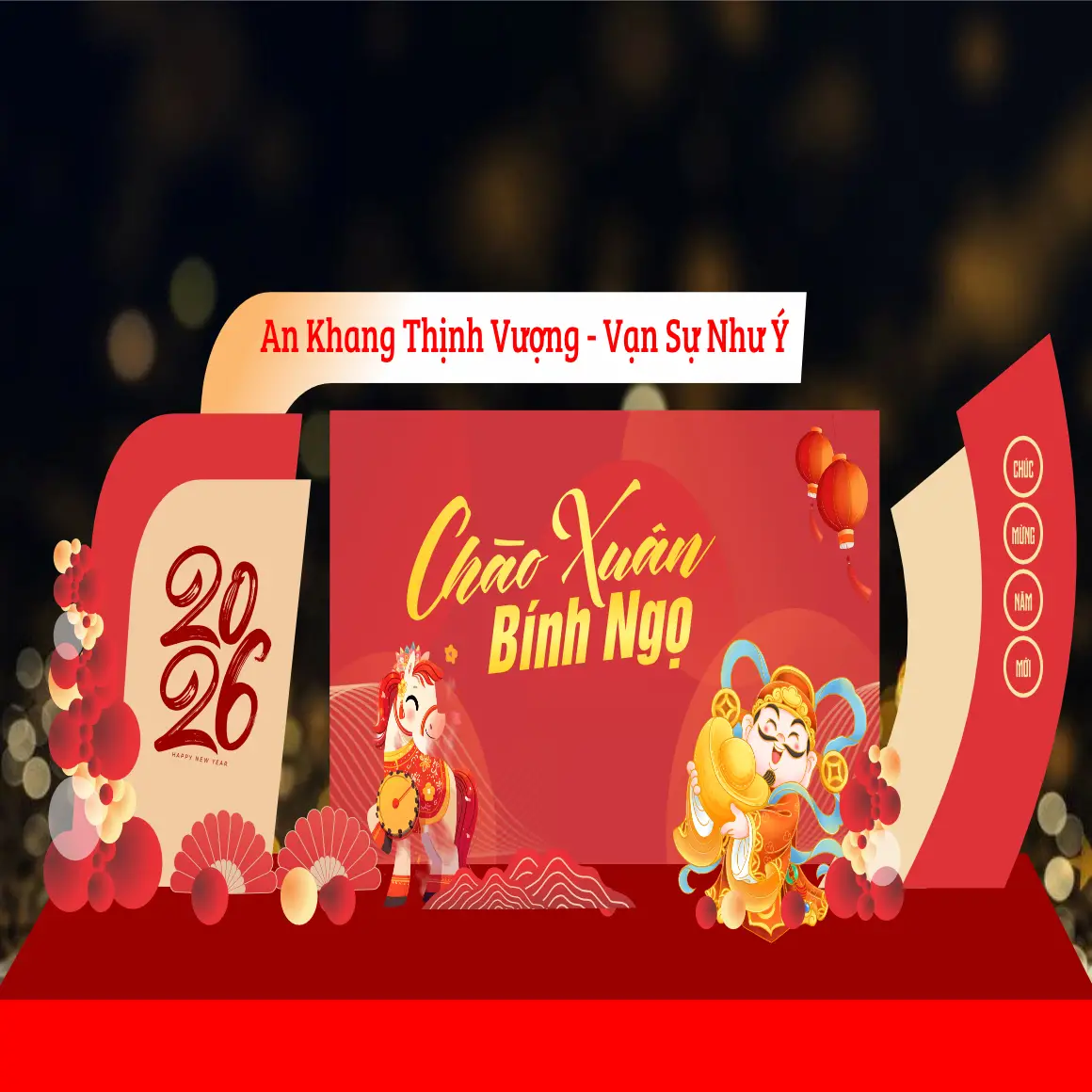 Mẫu Thiết Kế Backdrop Năm Mới F01