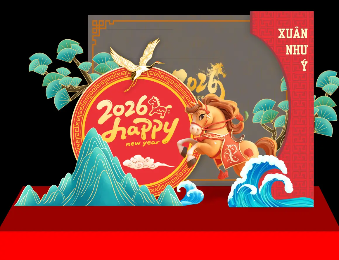 Mẫu Thiết Kế Maket Backdrop Năm Mới F02