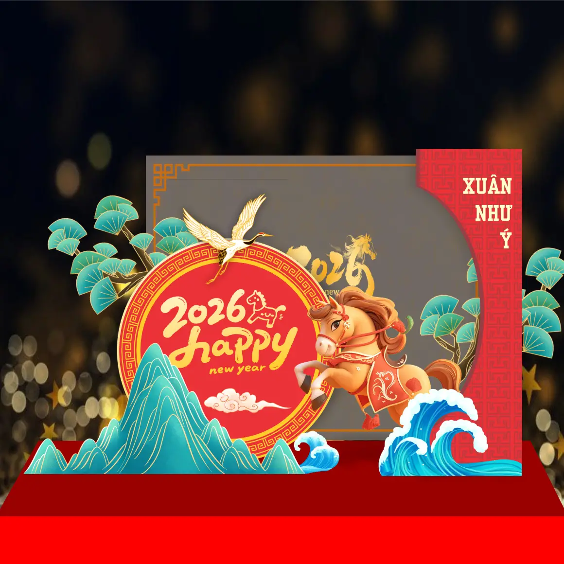 Mẫu Thiết Kế Backdrop Năm Mới F02