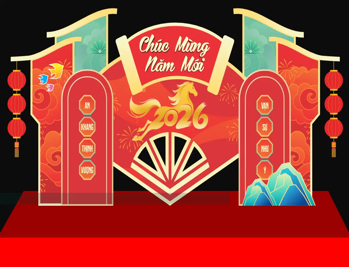 Mẫu Thiết Kế Maket Backdrop Năm Mới F03