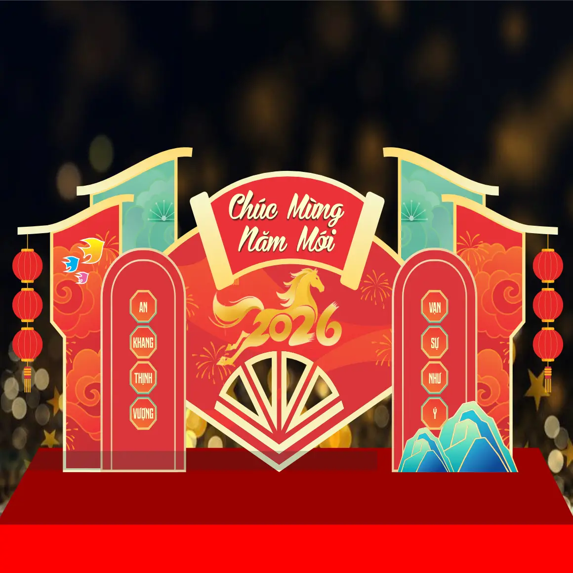 Mẫu Thiết Kế Backdrop Năm Mới F03