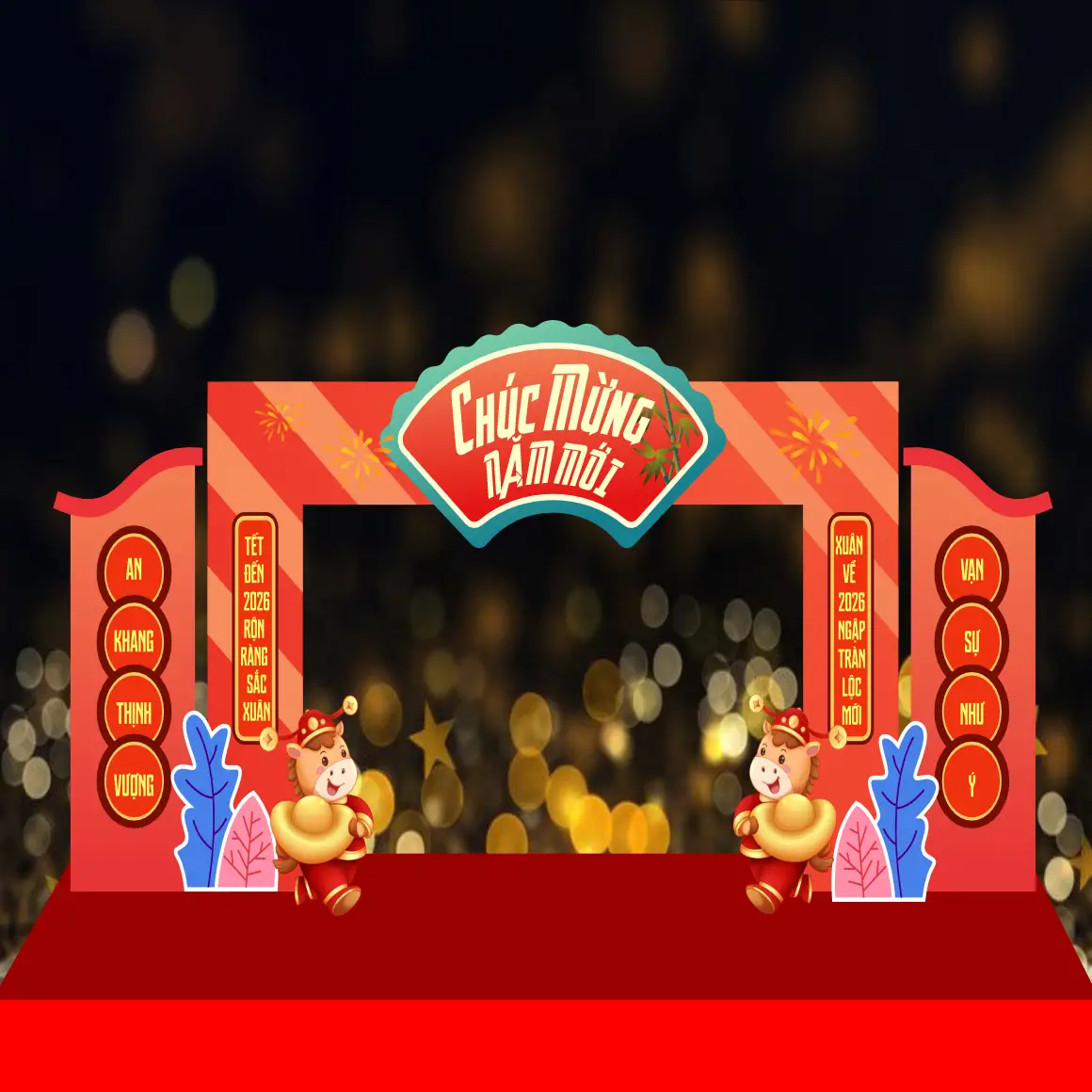 Mẫu Thiết Kế Backdrop Năm Mới F04