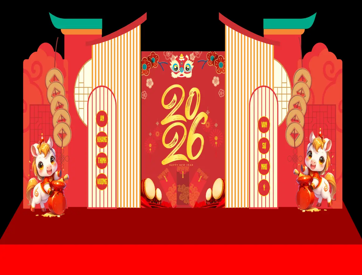 Mẫu Thiết Kế Maket Backdrop Năm Mới F05