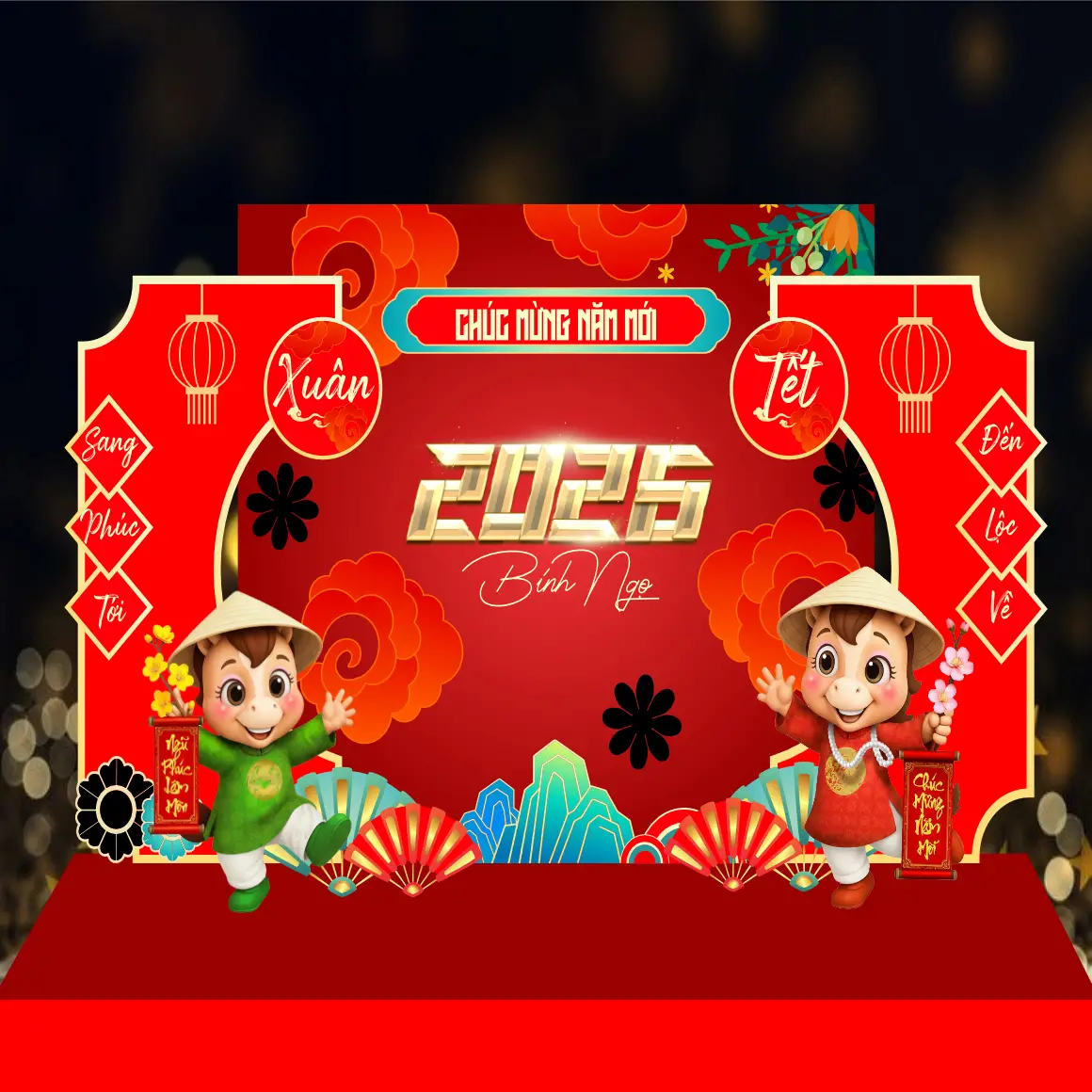 Mẫu Thiết Kế Backdrop Năm Mới F18