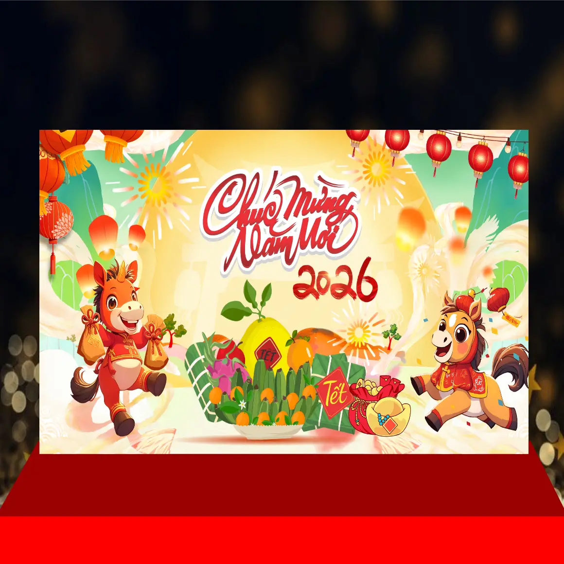 Mẫu Thiết Kế Backdrop Năm Mới H16