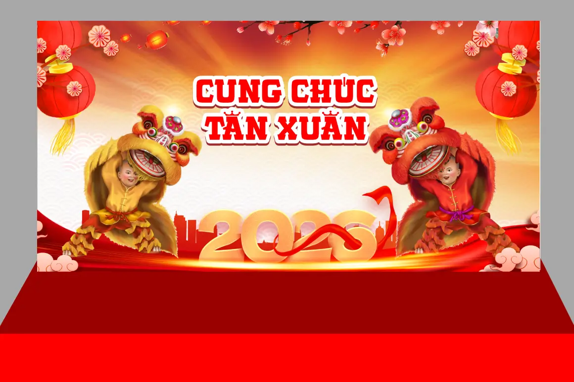 Mẫu Thiết Kế Maket Backdrop Năm Mới H20