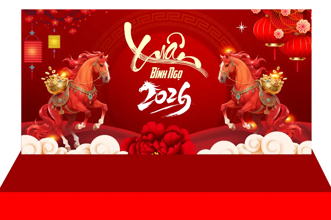 Mẫu Thiết Kế Maket Backdrop Năm Mới H21