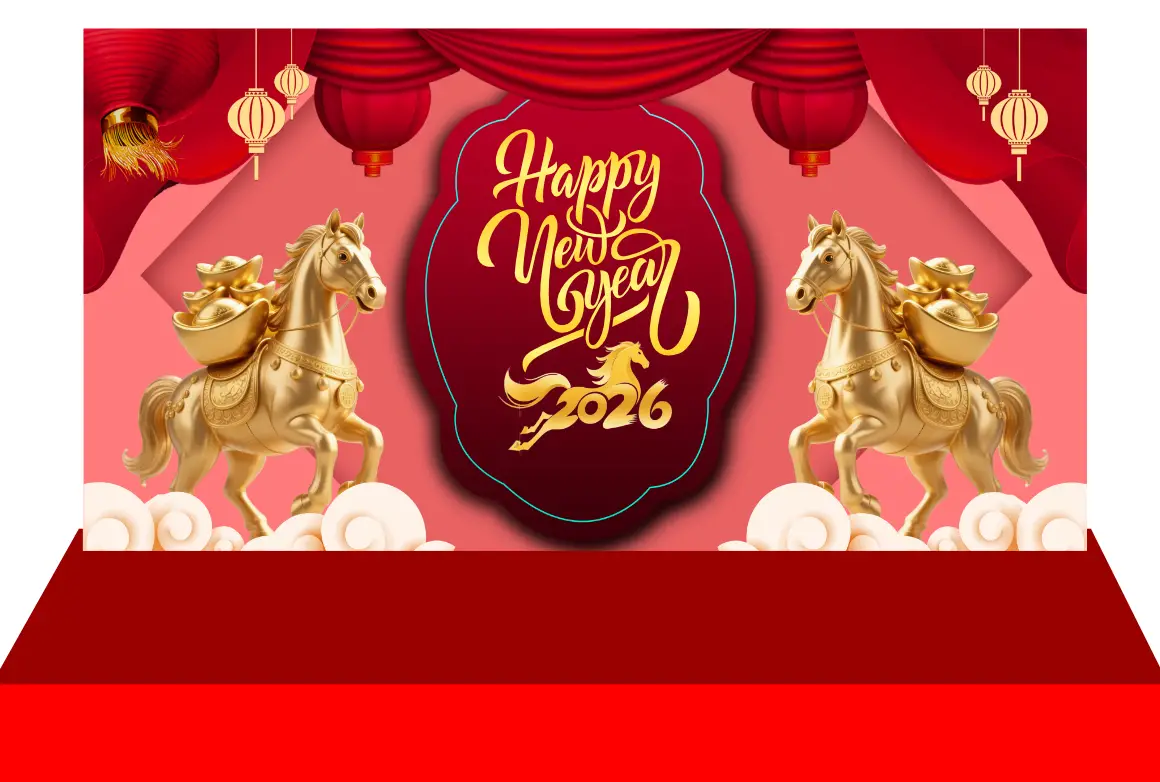 Mẫu Thiết Kế Maket Backdrop Năm Mới H22