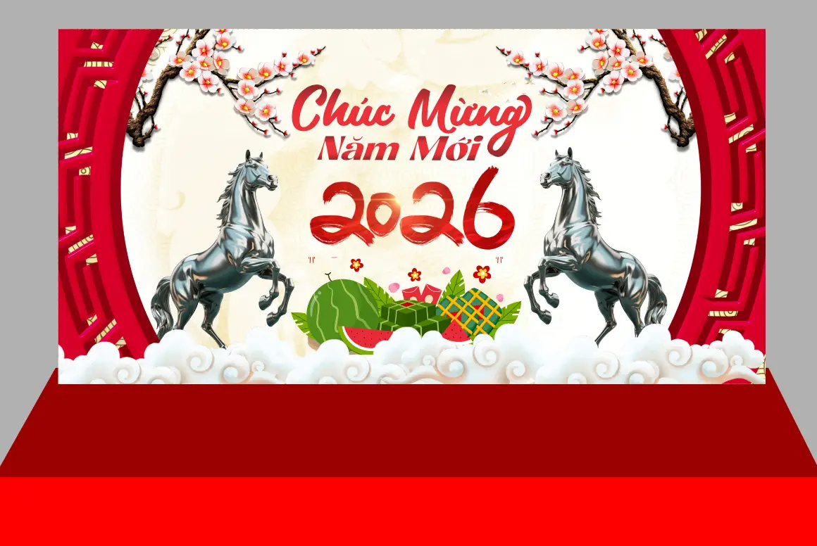 Mẫu Thiết Kế Maket Backdrop Năm Mới H23