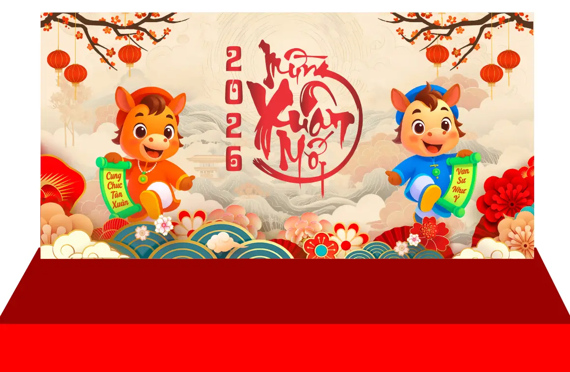 Mẫu Thiết Kế Maket Backdrop Năm Mới H25