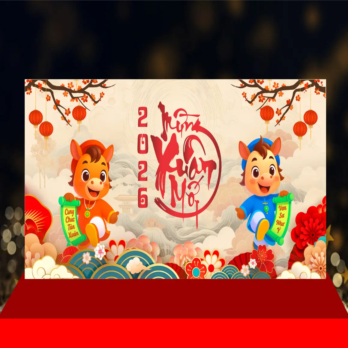 Mẫu Thiết Kế Backdrop Năm Mới H25