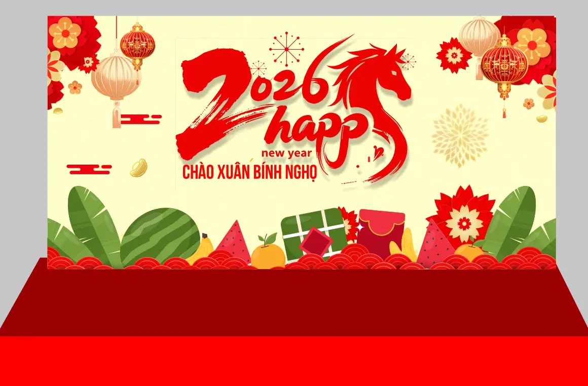 Mẫu Thiết Kế Maket Backdrop Năm Mới H28