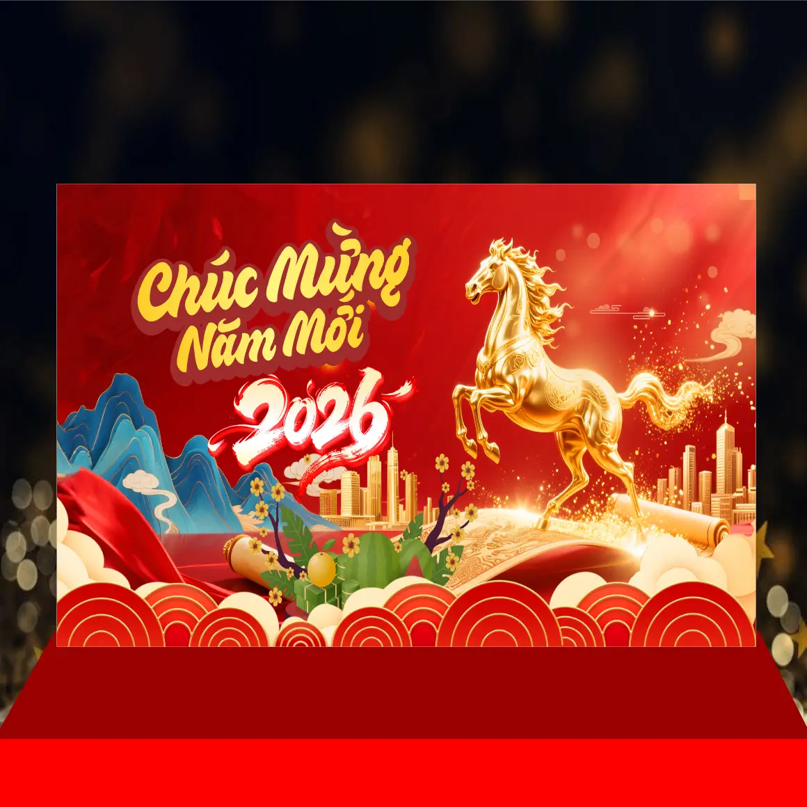 Mẫu Thiết Kế Backdrop Năm Mới H30