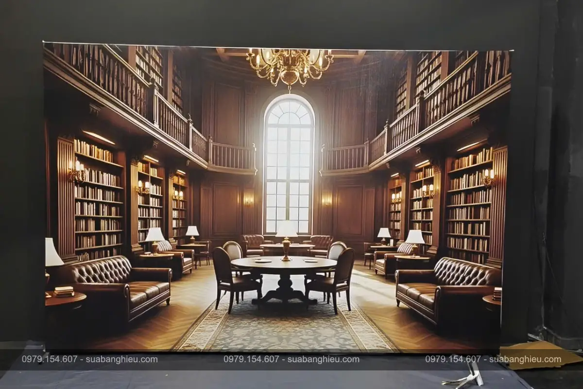 Backdrop Hiflex Dùng Cho LiveStream Phông Nền Thư Viện