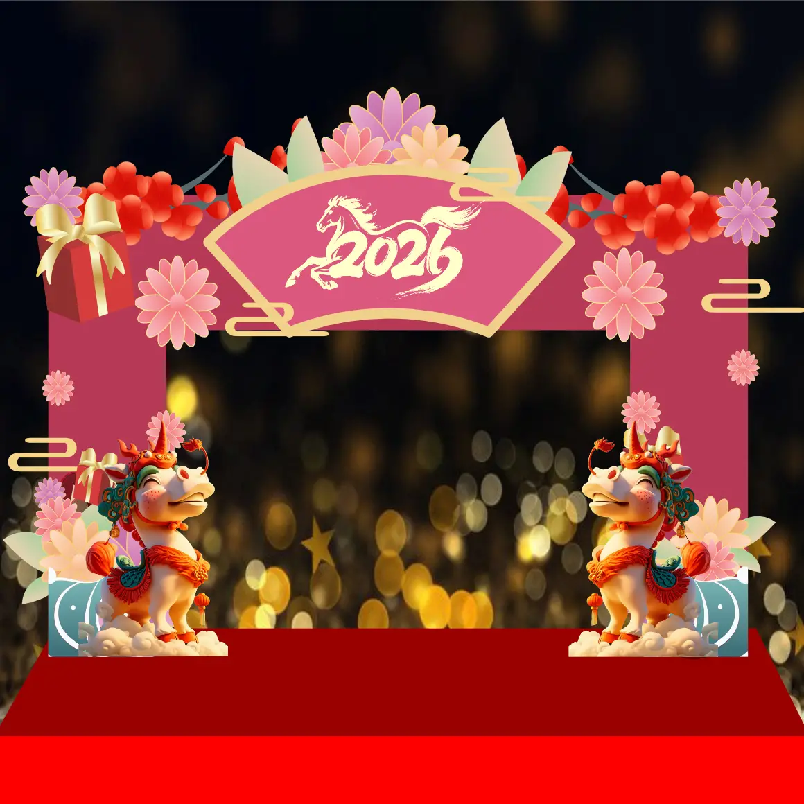 Mẫu Thiết Kế Backdrop Năm Mới F22