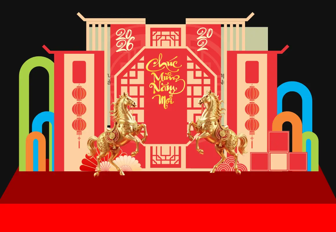 Mẫu Thiết Kế Maket Backdrop Năm Mới F23