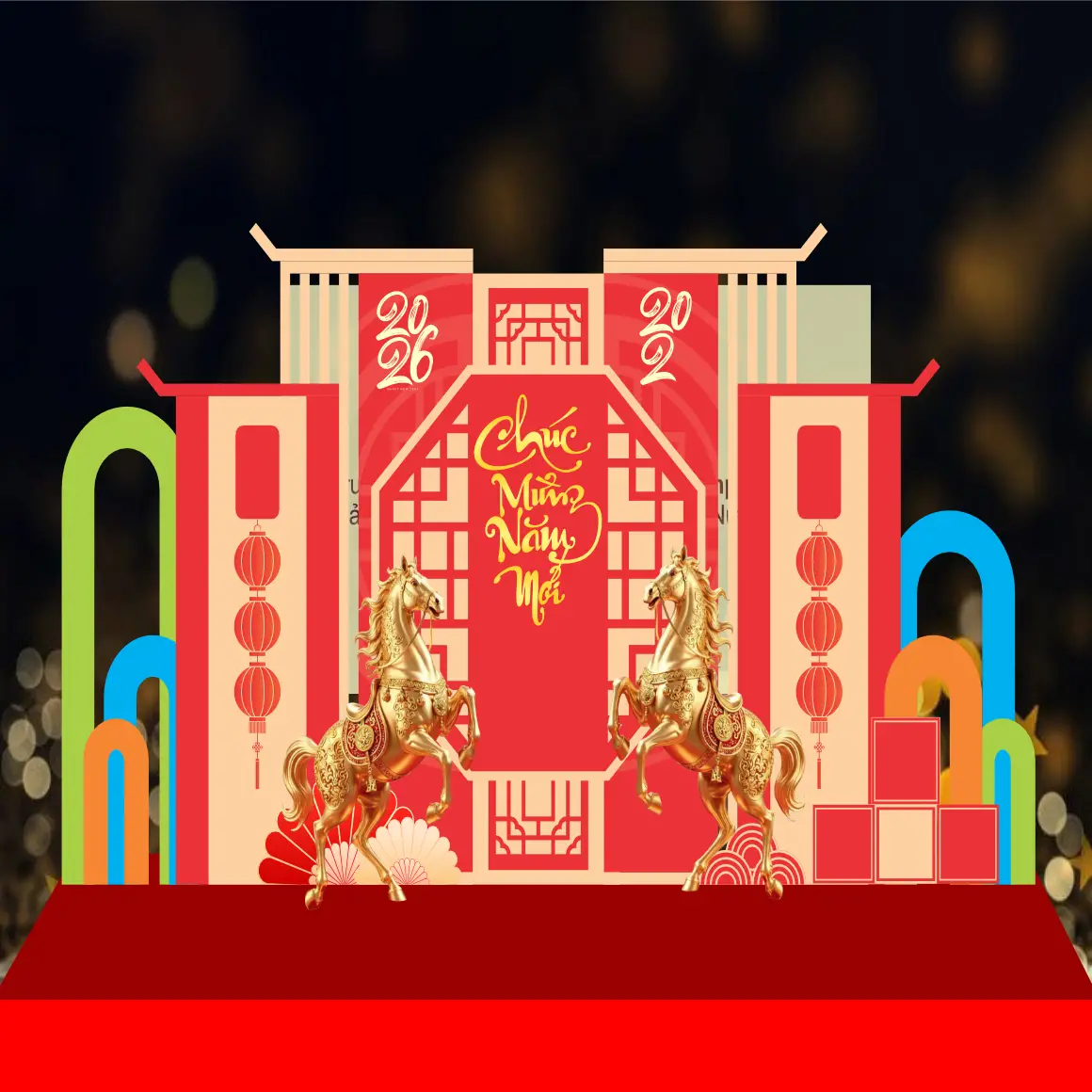 Mẫu Thiết Kết Backdrop Năm Mới F23