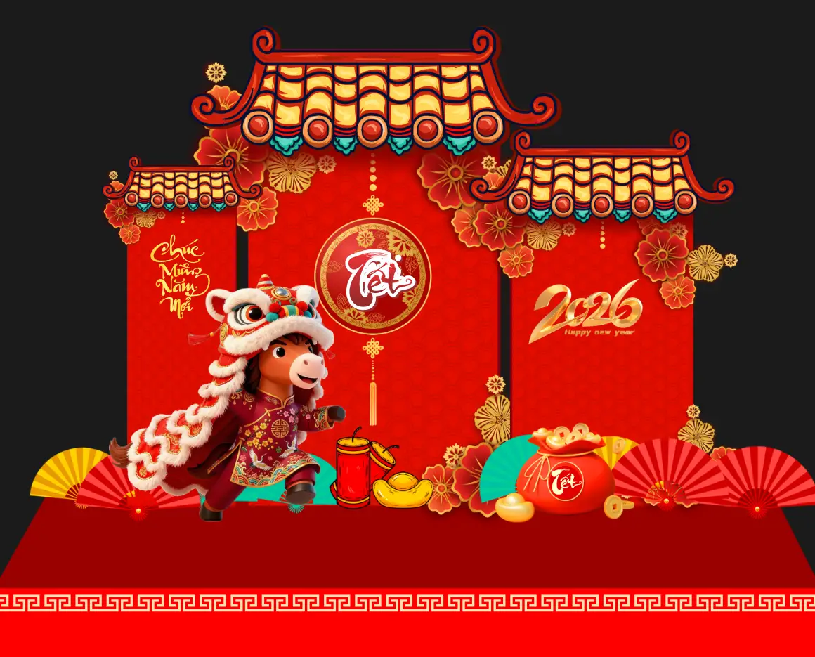 Mẫu Thiết Kế Maket Backdrop Năm Mới F28