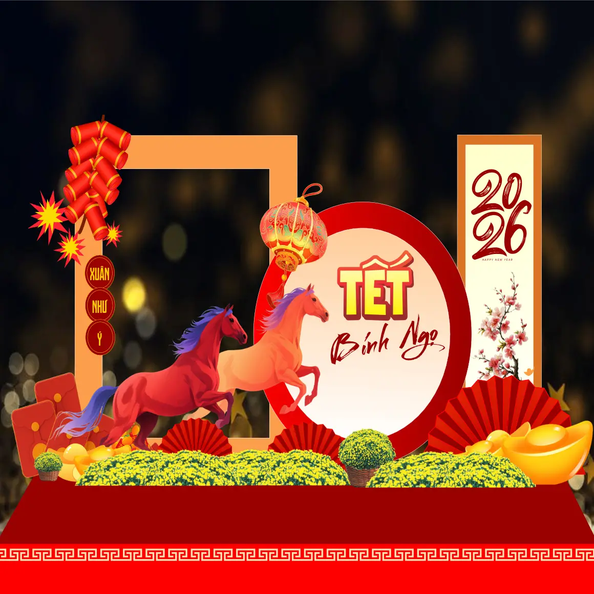 Mẫu Thiết Kế Backdrop Năm Mới F29