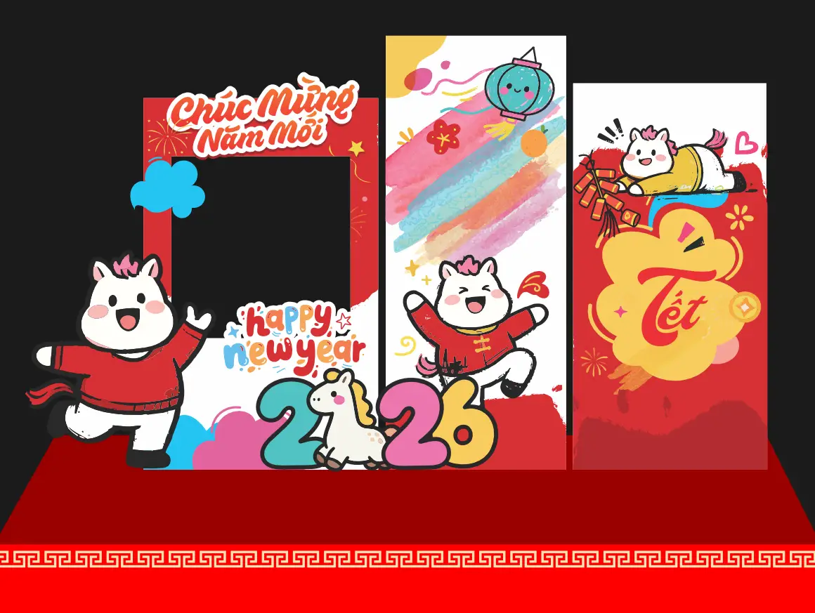 Mẫu Thiết Kế Maket Backdrop Năm Mới F31