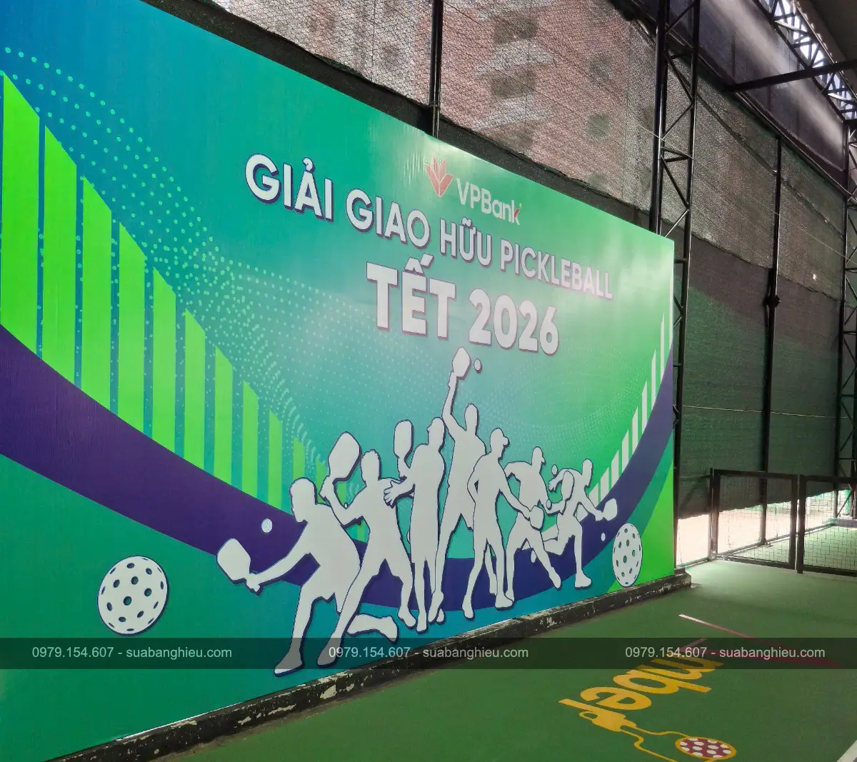Backdrop Hiflex Giới Thiệu Giải Giao Hữu Pickleball Tết 2026 Do VPBank Tài Trợ