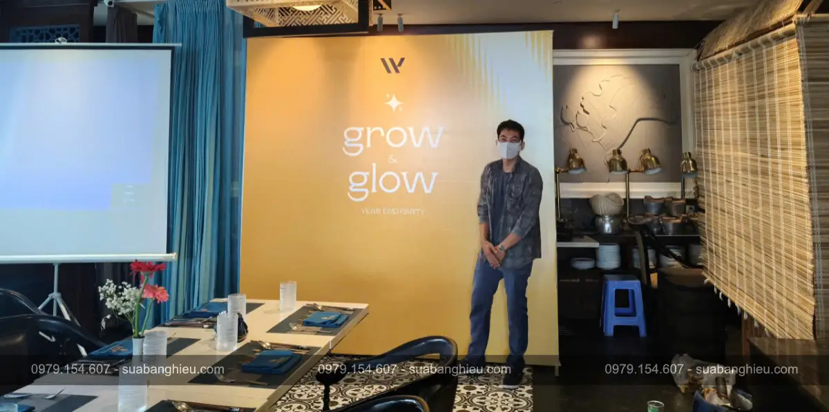 Backdrop Hiflex Sự Kiện Year End Party 2025 Tại Grow & Glow